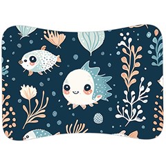 Fish Pattern Velour Seat Head Rest Cushion by Valentinaart