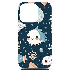 Fish Pattern Iphone 14 Pro Black Uv Print Case by Valentinaart