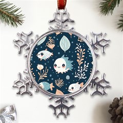 Fish Pattern Metal Large Snowflake Ornament