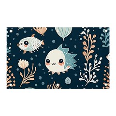 Fish Pattern Banner And Sign 5  X 3  by Valentinaart