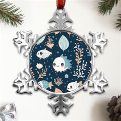 Fish Pattern Metal Small Snowflake Ornament