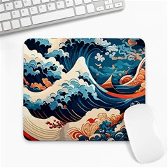 Wave Pattern Large Mousepad by Valentinaart