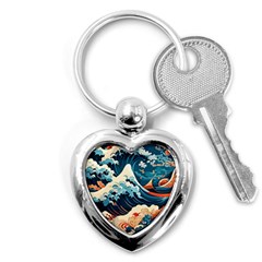 Wave Pattern Key Chain (heart) by Valentinaart