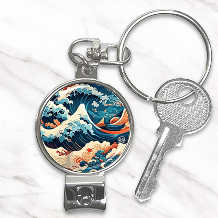 Wave pattern Nail Clippers Key Chain