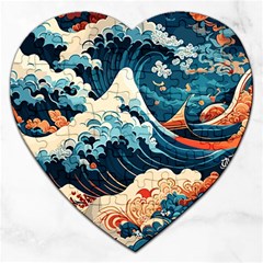 Wave Pattern Jigsaw Puzzle (heart) by Valentinaart