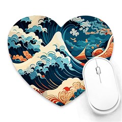 Wave Pattern Heart Mousepad by Valentinaart