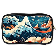 Wave Pattern Toiletries Bag (one Side) by Valentinaart