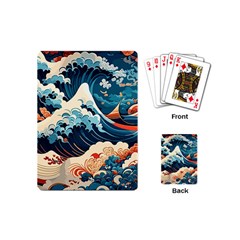 Wave Pattern Playing Cards Single Design (mini) by Valentinaart