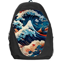 Wave Pattern Backpack Bag by Valentinaart