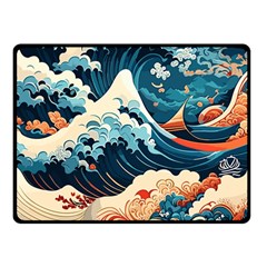 Wave Pattern Two Sides Fleece Blanket (small) by Valentinaart