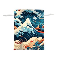 Wave Pattern Lightweight Drawstring Pouch (m) by Valentinaart