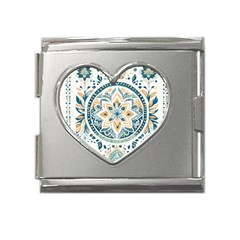 Boho Pattern Mega Link Heart Italian Charm (18mm) by Valentinaart