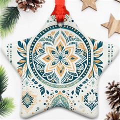 Boho Pattern Star Ornament (two Sides) by Valentinaart