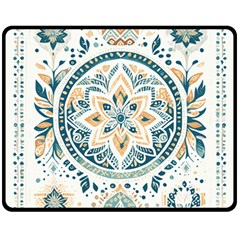 Boho Pattern Fleece Blanket (medium) by Valentinaart