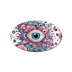 Eyes Pattern Sticker (oval) by Valentinaart