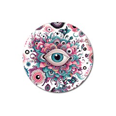 Eyes Pattern Magnet 3  (round) by Valentinaart