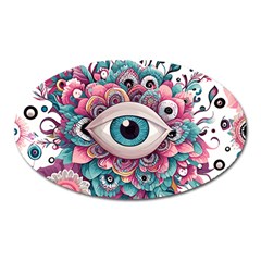 Eyes Pattern Oval Magnet by Valentinaart