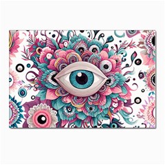 Eyes Pattern Postcard 4 x 6  (pkg Of 10) by Valentinaart