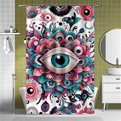 Eyes Pattern Shower Curtain 48  X 72  (small)  by Valentinaart