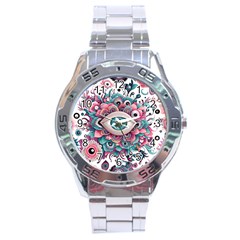 Eyes Pattern Stainless Steel Analogue Watch by Valentinaart