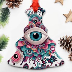 Eyes Pattern Ornament (christmas Tree)  by Valentinaart