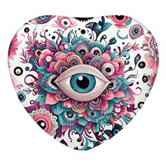 Eyes Pattern Heart Glass Fridge Magnet (4 Pack) by Valentinaart