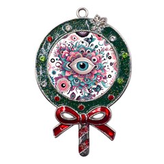 Eyes Pattern Metal X mas Lollipop With Crystal Ornament by Valentinaart