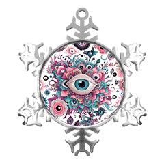 Eyes Pattern Metal Small Snowflake Ornament