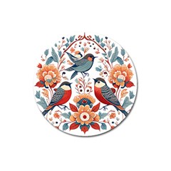 Birds Magnet 3  (round) by Valentinaart