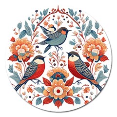 Birds Magnet 5  (round) by Valentinaart