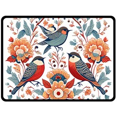 Birds Fleece Blanket (large) by Valentinaart