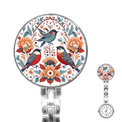 Birds Stainless Steel Nurses Watch by Valentinaart