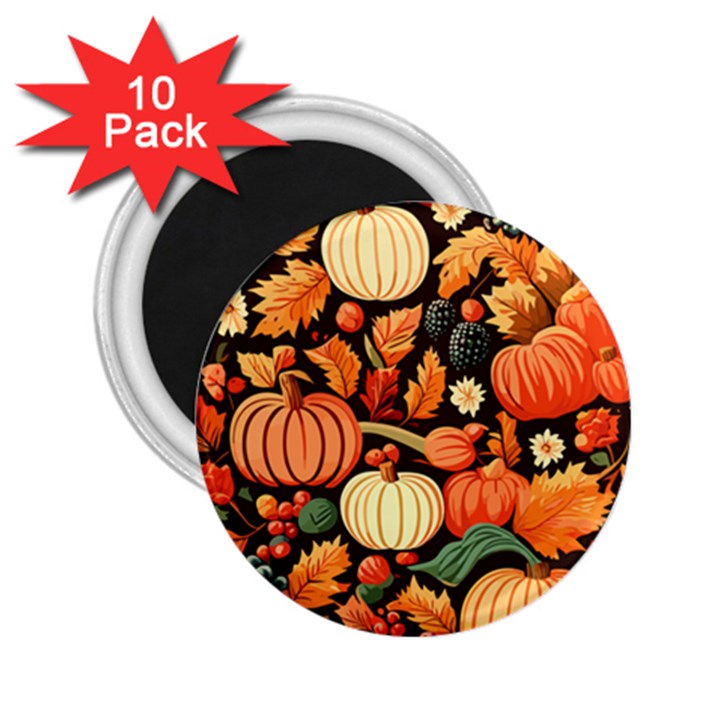 Thanksgiving pattern 2.25  Magnets (10 pack) 