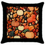 Thanksgiving pattern Throw Pillow Case (Black) Front