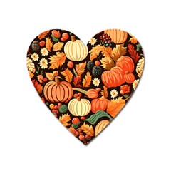 Thanksgiving Pattern Heart Magnet by Valentinaart