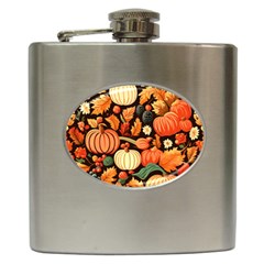 Thanksgiving Pattern Hip Flask (6 Oz) by Valentinaart