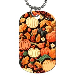 Thanksgiving Pattern Dog Tag (two Sides) by Valentinaart