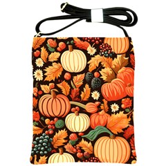 Thanksgiving Pattern Shoulder Sling Bag by Valentinaart