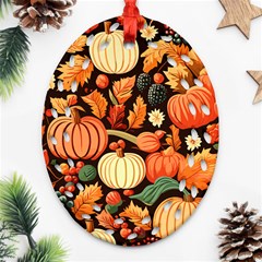 Thanksgiving Pattern Ornament (oval Filigree) by Valentinaart