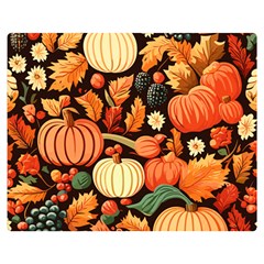 Thanksgiving Pattern Two Sides Premium Plush Fleece Blanket (medium) by Valentinaart