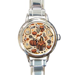 Thanksgiving pattern Round Italian Charm Watch