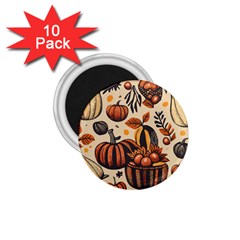 Thanksgiving pattern 1.75  Magnets (10 pack) 