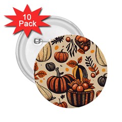 Thanksgiving pattern 2.25  Buttons (10 pack) 