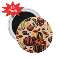 Thanksgiving pattern 2.25  Magnets (10 pack) 