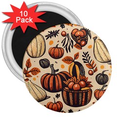 Thanksgiving pattern 3  Magnets (10 pack) 