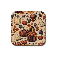 Thanksgiving pattern Rubber Coaster (Square)