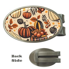 Thanksgiving pattern Money Clips (Oval) 