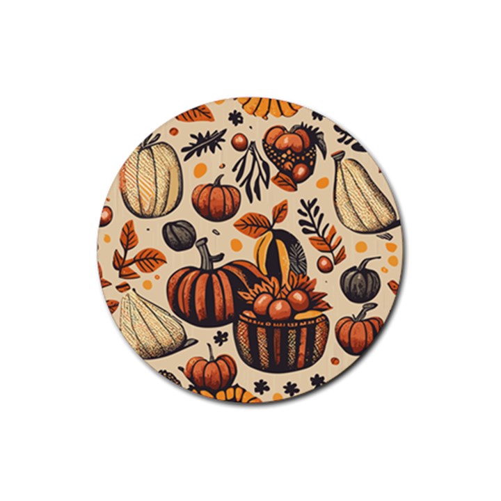 Thanksgiving pattern Rubber Coaster (Round)