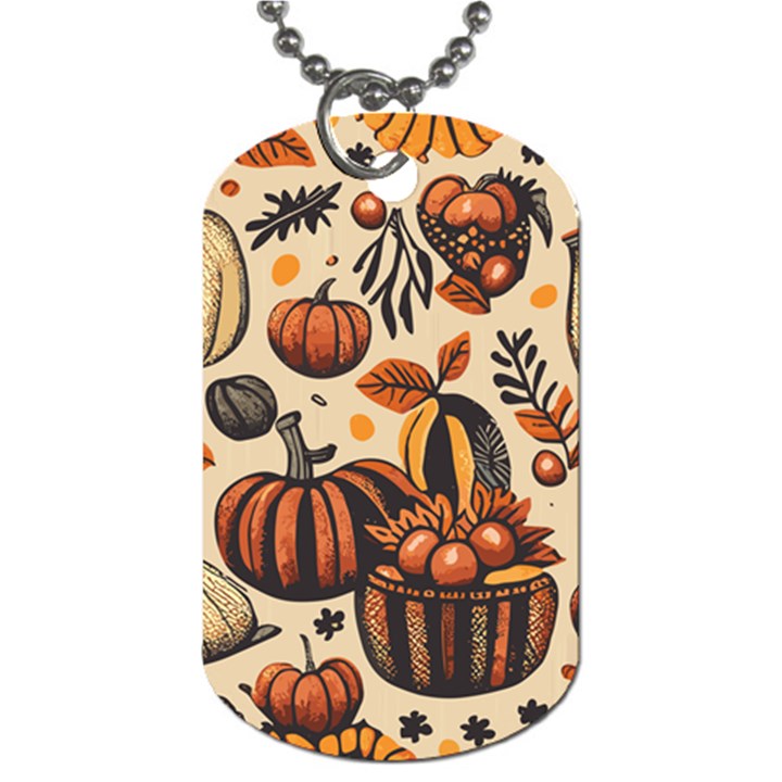 Thanksgiving pattern Dog Tag (Two Sides)