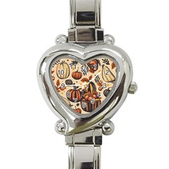 Thanksgiving pattern Heart Italian Charm Watch